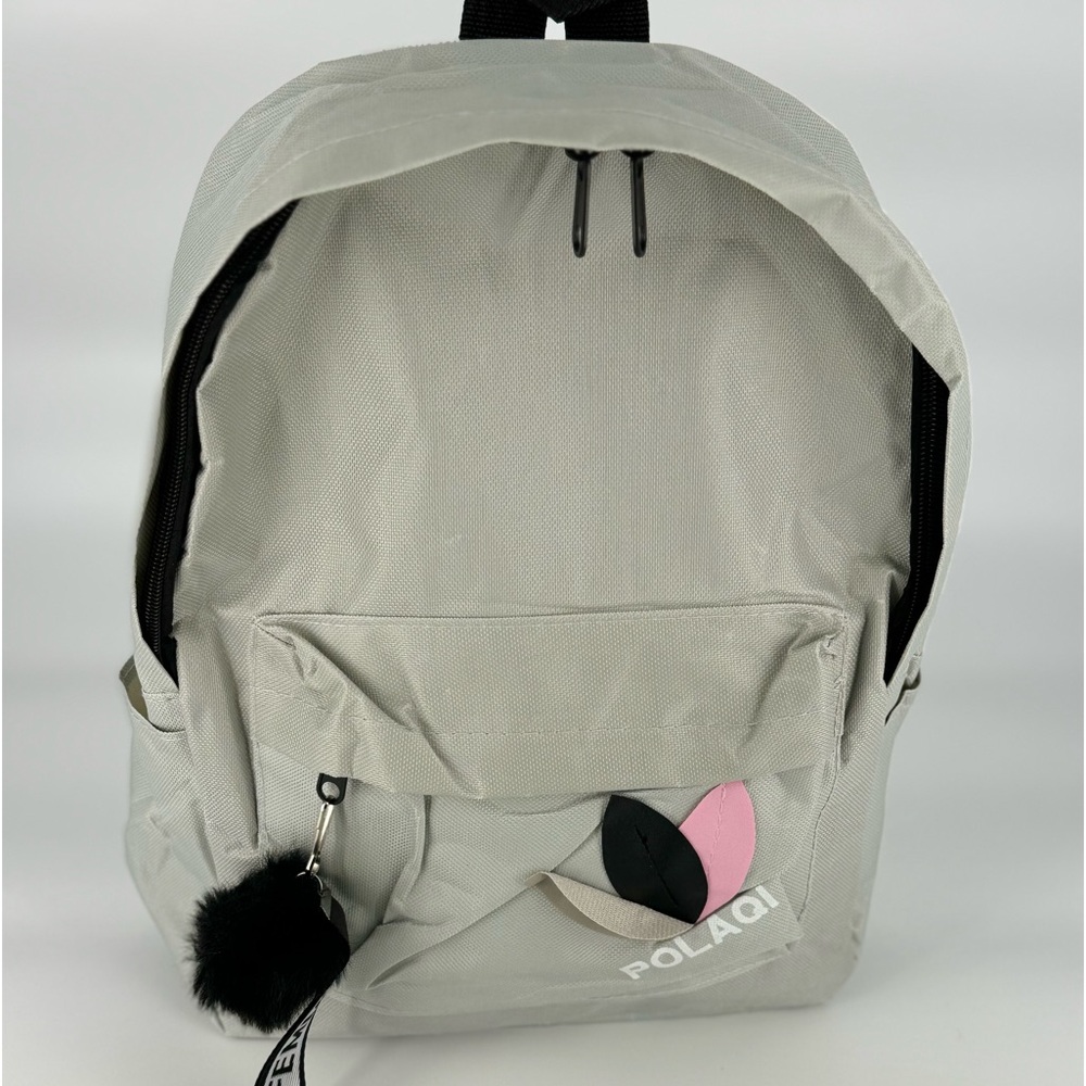 Grey Polagi backpack with a touch of pink #backpacklove